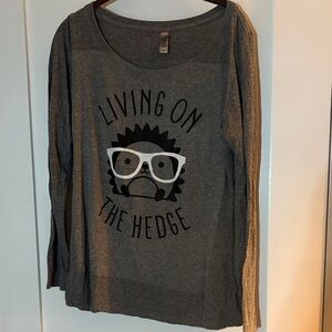 Next Level Apparel Charcoal Tee. Hedge hog. Size XL